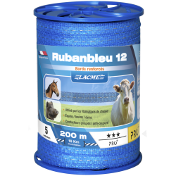 Ruban Clôture bleu 12mm 200m bobine